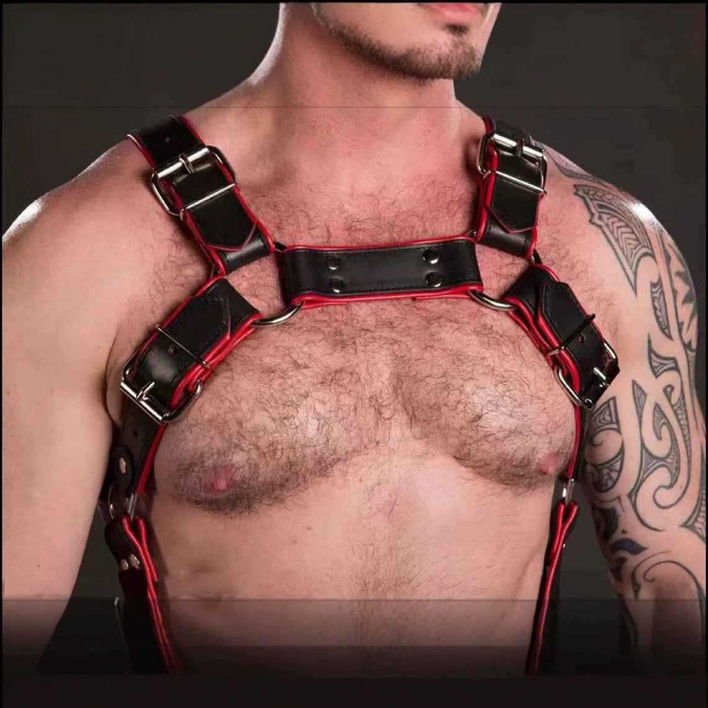 Adjustable Leather Chest Harness