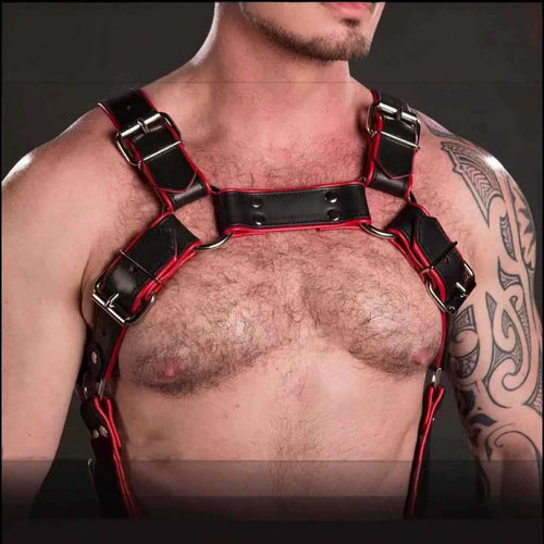 Adjustable Leather Chest Harness