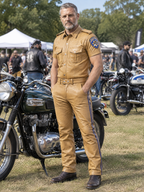 Men’s Leather Police Shirt CA