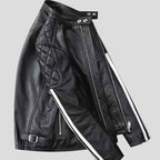 Men’s Black Quilted Leather Motorcycle Jacket