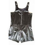 Men's Black Faux Leather Bodysuit