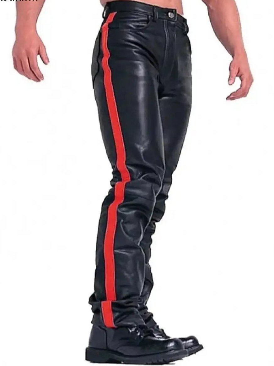 Slim Fitting PU Leather Pants